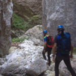 Un passaggio nelle strette Gole dell'Infernaccio, nel Parco Nazionale dei Monti Sibillini